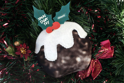Upcycled Wetsuit Dog Toy - Christmas Pudding
