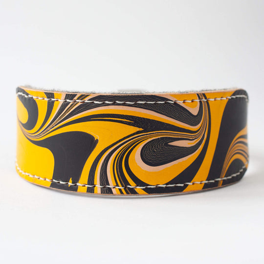 Leather Hound Collar : BumbleBee