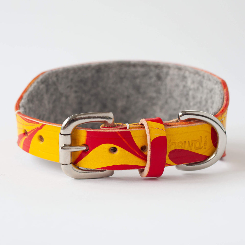 Leather Hound Collar : Firecracker