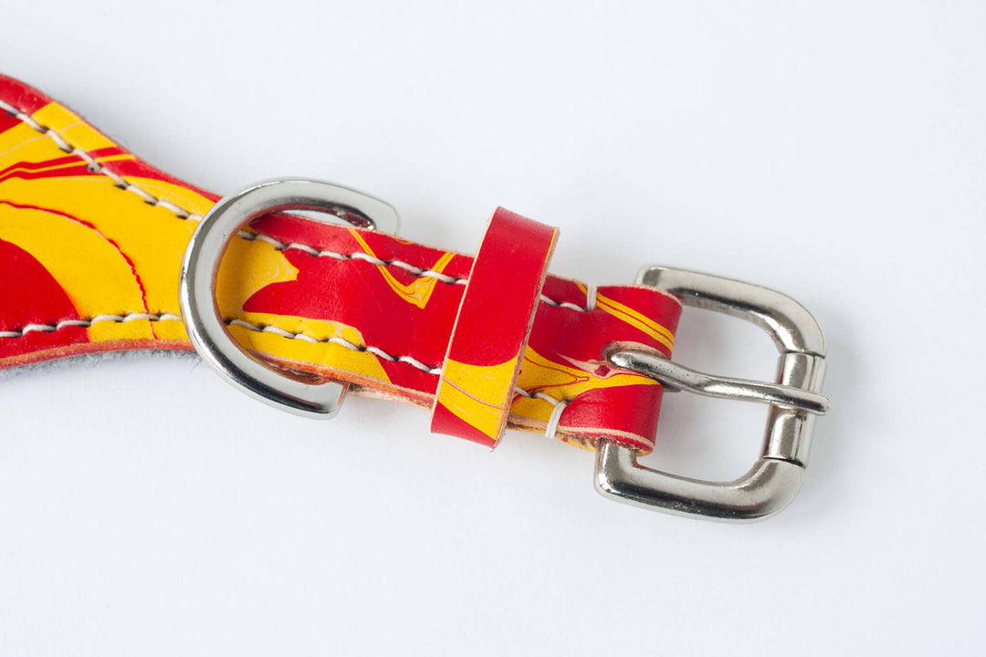 Leather Hound Collar : Firecracker
