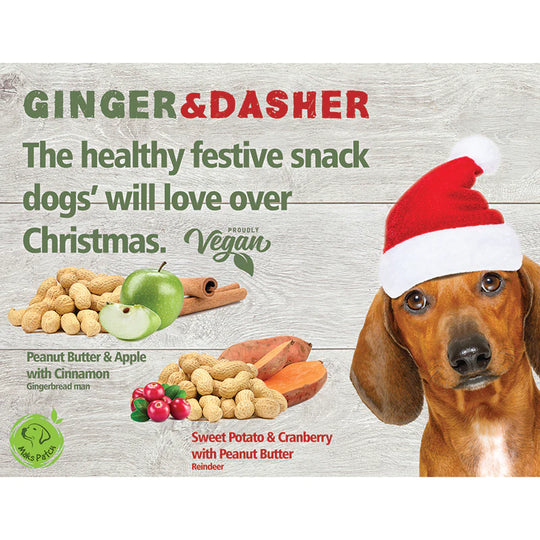 Xmas Veggie Dog Treats: Ginger &amp; Dasher Limited Edition