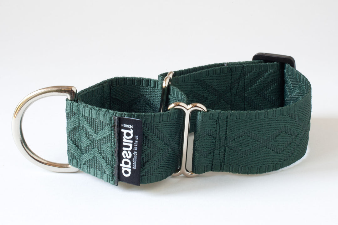 Chic Martingale Dog Collar 1.5" (38mm) | Embossed Patterned Webbing