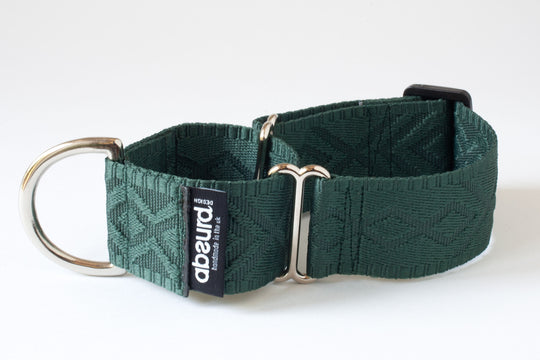Chic Martingale Dog Collar 1.5" (38mm) | Embossed Patterned Webbing