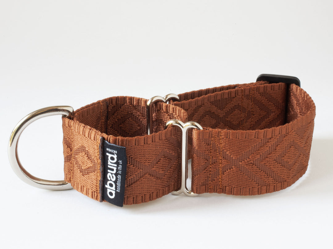 Chic Martingale Dog Collar 1.5" (38mm) | Embossed Patterned Webbing