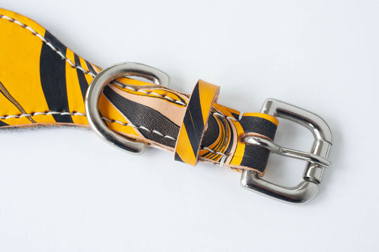 Leather Hound Collar : BumbleBee