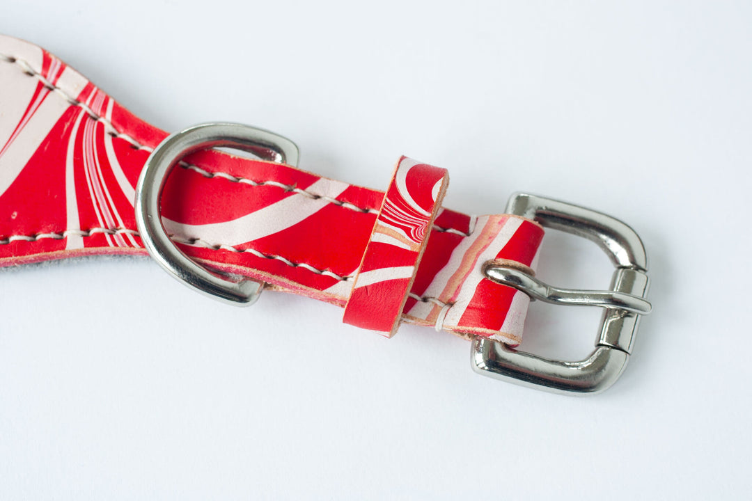 Leather Hound Collar : CandyCane