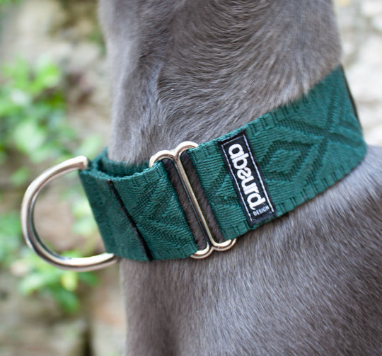 Chic Martingale Dog Collar 1.5" (38mm) | Embossed Patterned Webbing