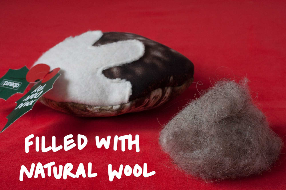 Upcycled Wetsuit Dog Toy - Christmas Pudding