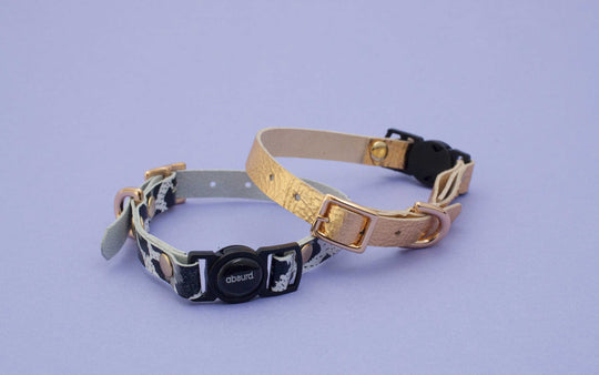 Luxury Leather Cat Collars with Breakaway Buckle