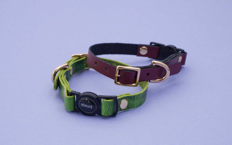 Fancy Leather Cat Collars with Breakaway Buckle