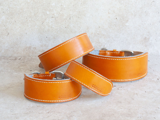 Oak Bark Tanned Leather Hound Collar