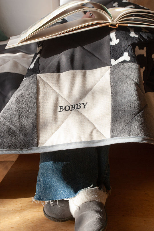 Dog Memory Quilt Handmade Using Treasured Possessions