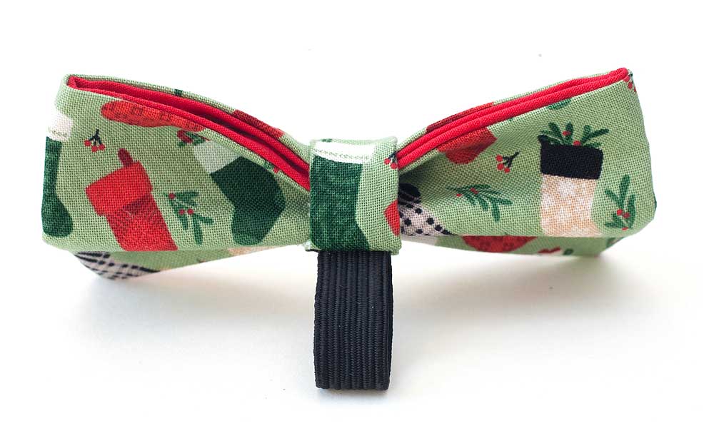 Christmas Fabric Bow : Peppermint Kisses
