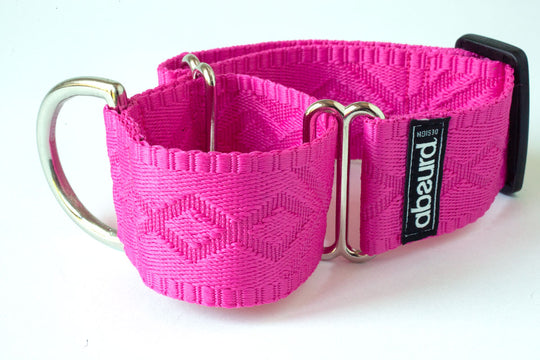 Chic Martingale Dog Collar 1.5" (38mm) | Embossed Patterned Webbing