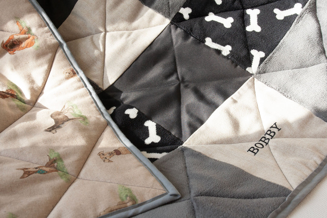 Dog Memory Quilt Handmade Using Treasured Possessions