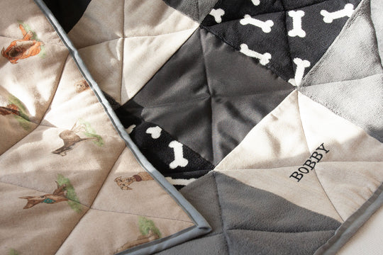 Dog Memory Quilt Handmade Using Treasured Possessions