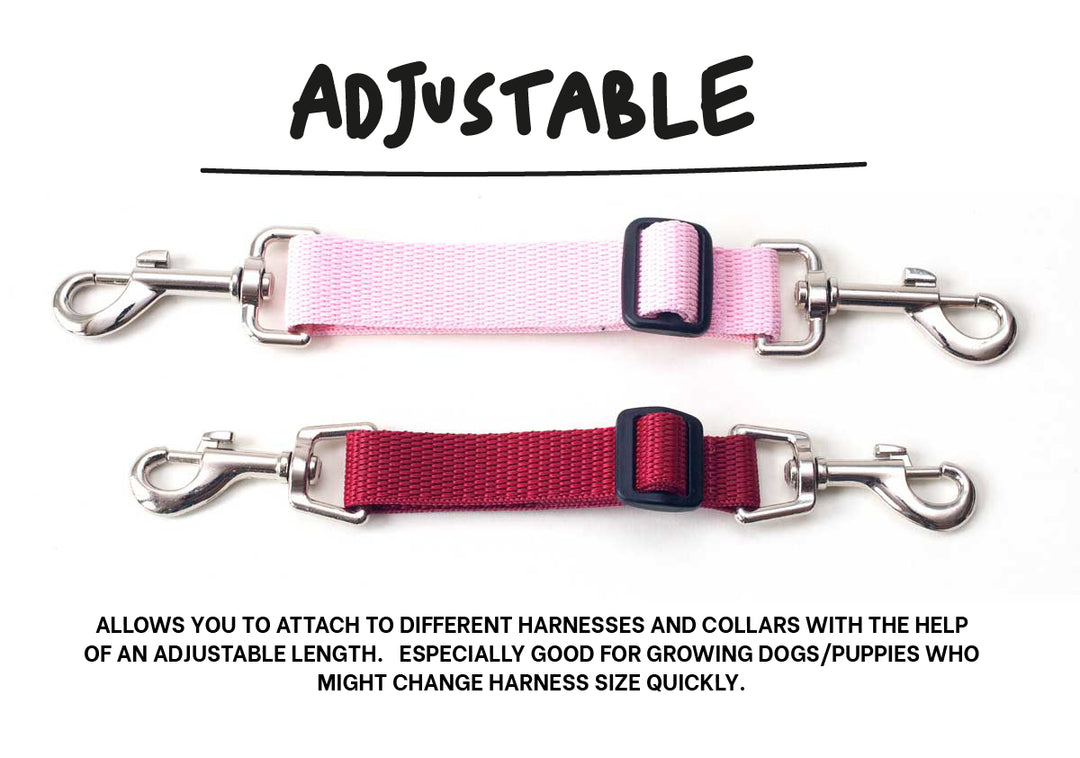 Harness to Dog Collar Safety Clip | Webbing | Available in 2 Widths