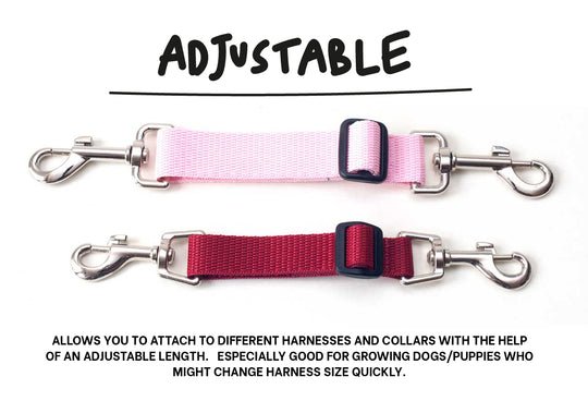 Harness to Dog Collar Safety Clip | Webbing | Available in 2 Widths