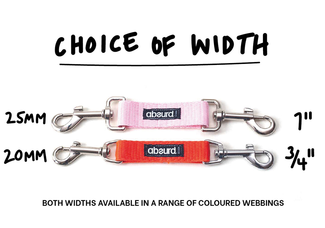 Harness to Dog Collar Safety Clip | Webbing | Available in 2 Widths