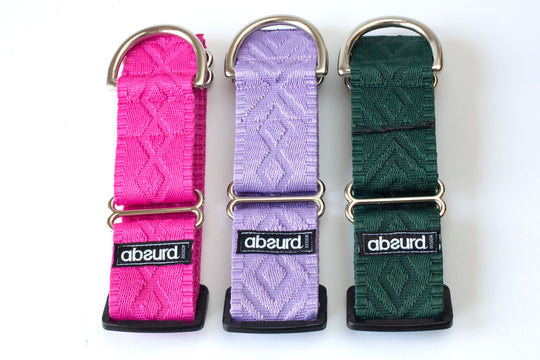 Chic Martingale Dog Collar 1.5" (38mm) | Embossed Patterned Webbing