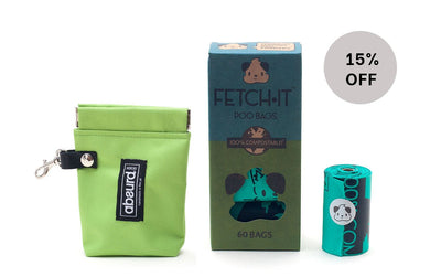 FETCH.IT Compostable Poo Bags (60 Bags) + Absurd Design Poop Bag Holder