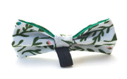Flora fabric dog bow showing elastic loop