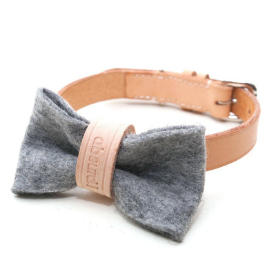 Wool Felt Dog Bow Tie: GREY - Absurd Design 