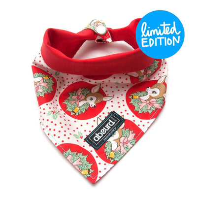 Christmas Dog Bandana: Reindeer Kitsch Red