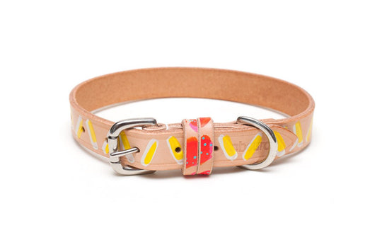 Hand Painted Leather Dog Collar: Dirty Banana - Absurd Design