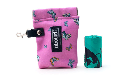 Dog Poop Bag Holder &amp; Dog Treat Bag: Butterfly - Absurd Design