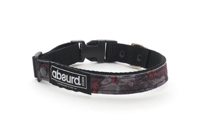 Grey and red camo soft neoprene dog collar