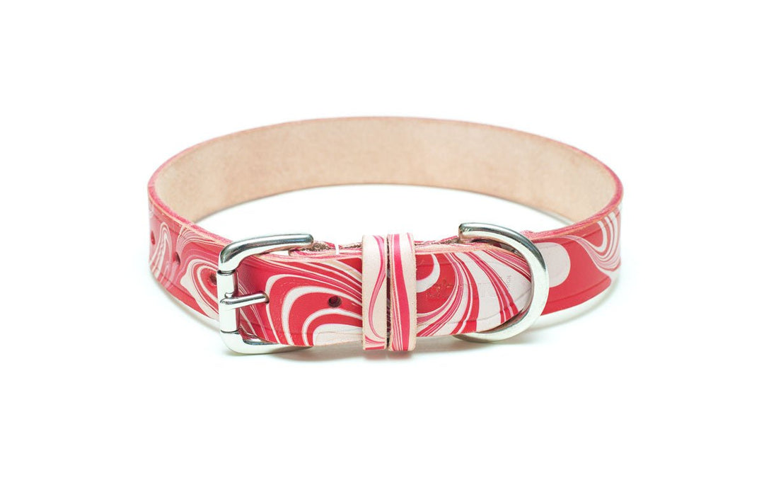 Leather Dog Collar: CandyCane - Absurd Design 