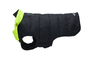 Designer Waterproof Dog Coat: Black/Hi-Vis - Absurd Design