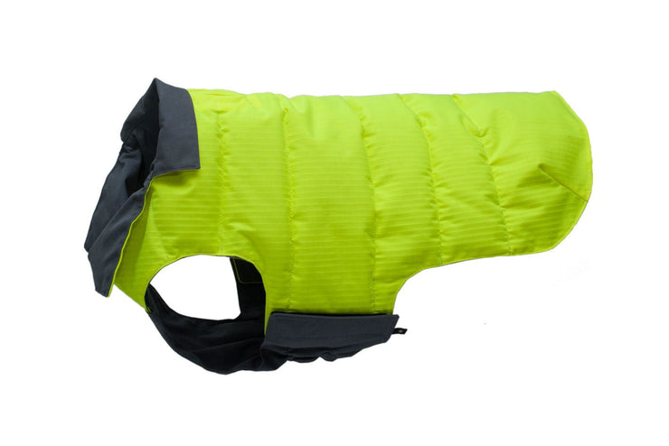 Designer Waterproof Dog Coat: Grey/Hi-Vis - Absurd Design