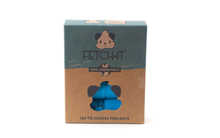 FETCH.IT Compostable Poo Bags With Tie Handle (120 bags)