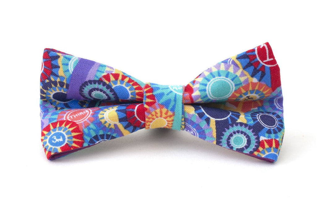 fabric dog bow winning rosette pattern