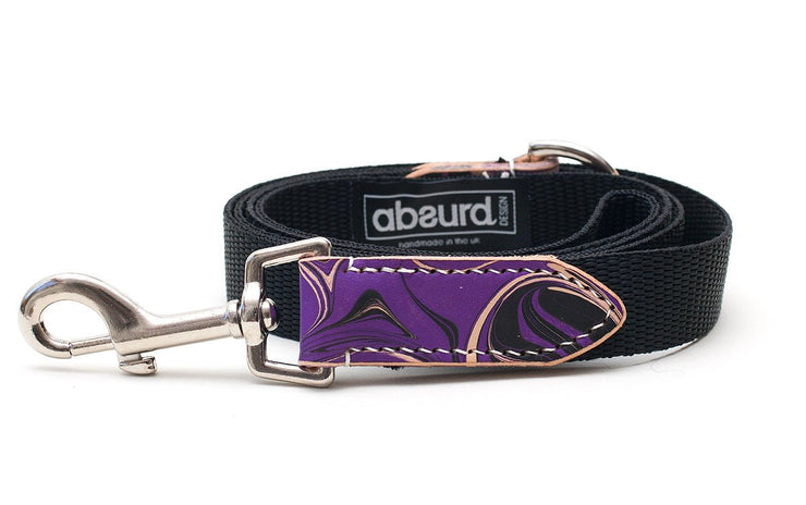 Gothic Purple and Black Dog Lead Leash