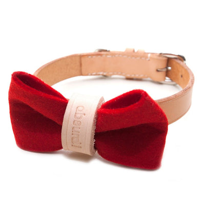 Wool Felt Dog Bow Tie: RED - Absurd Design 