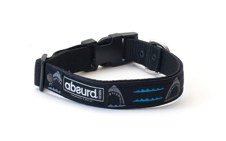 Neoprene Dog Collar: Shark Bait - Absurd Design